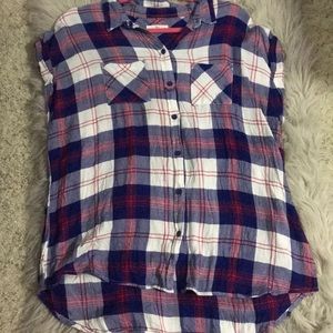 Plaid Button Up T-Shirt